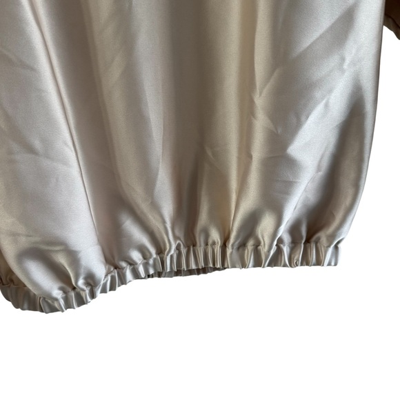 Zara Satin Batwing Champagne Light Gold Blouse - Picture 4 of 6